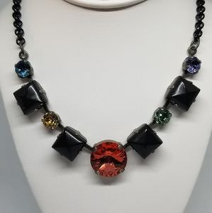 Sabika Flirty Black Multistone Necklace